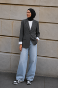 Blazer rayé Gris