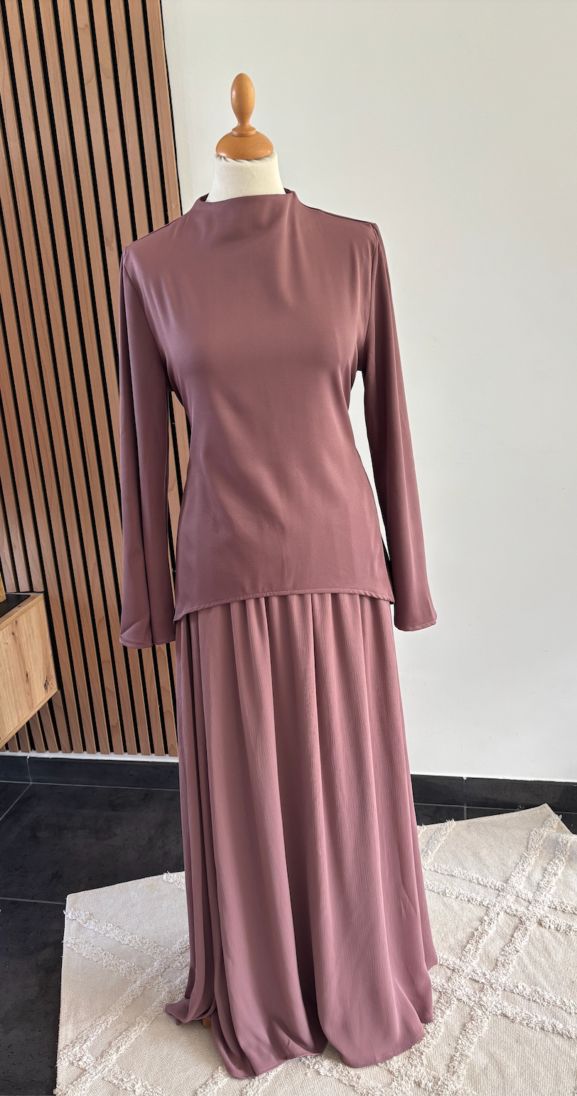 Ensemble jupe vieux rose