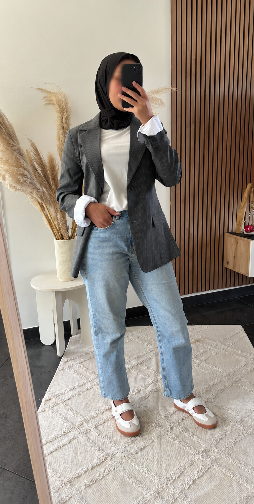 Blazer rayé Gris