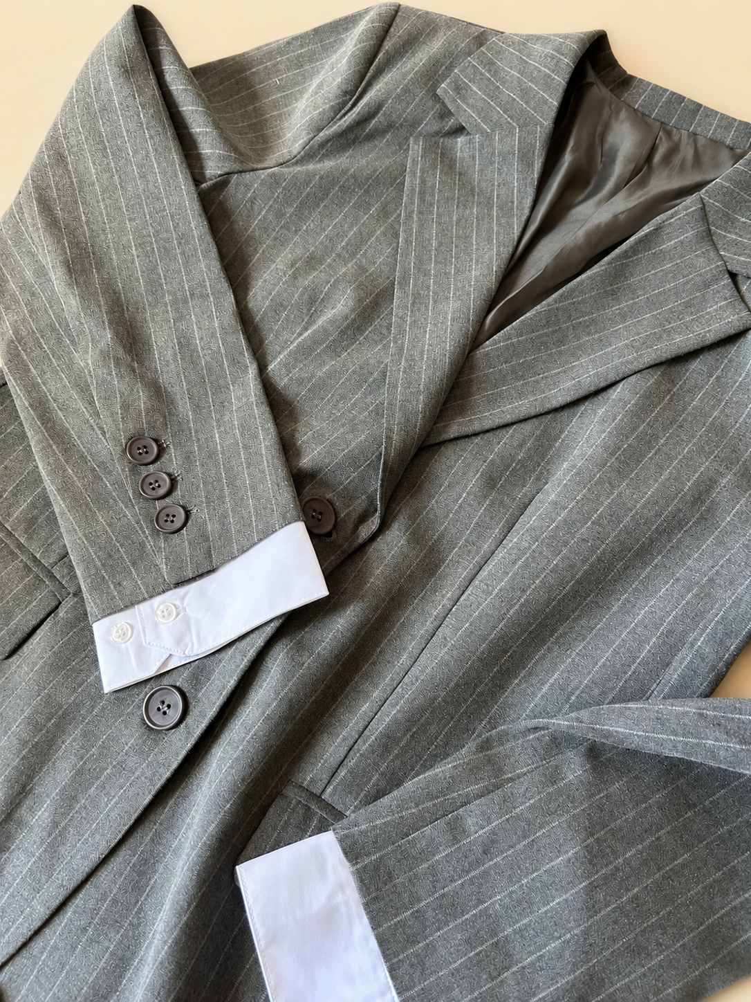 Blazer rayé Gris