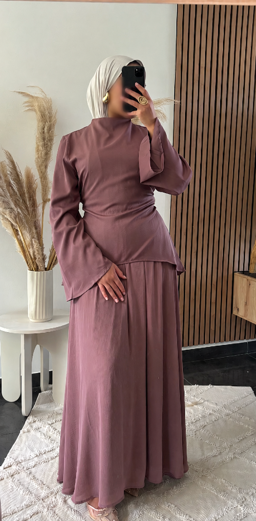 Ensemble jupe vieux rose