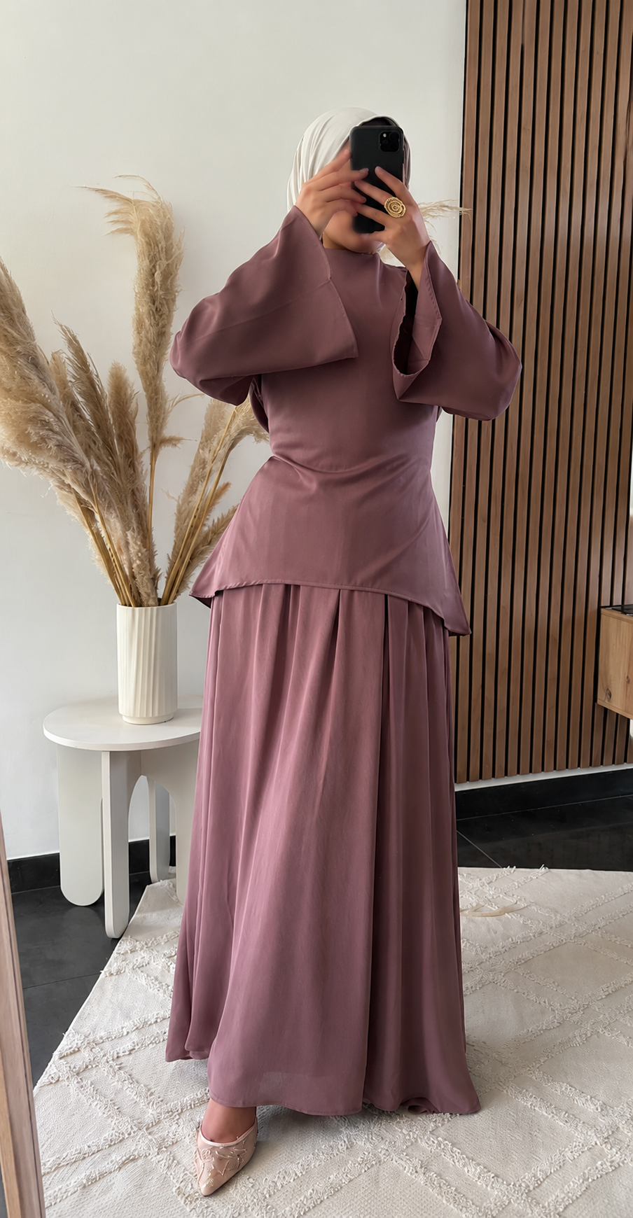 Ensemble jupe vieux rose