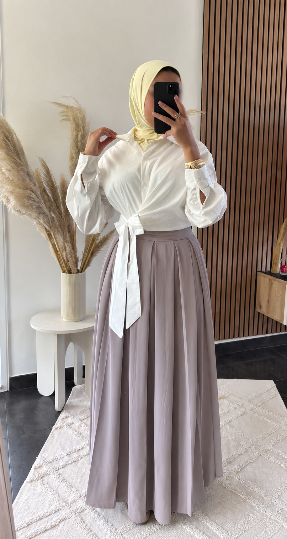 Jupe évasée Taupe