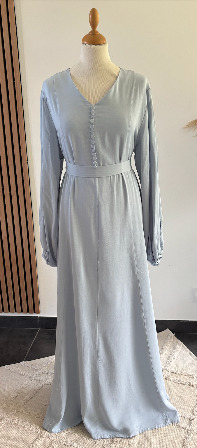 Robe ceinturée Bleu ciel