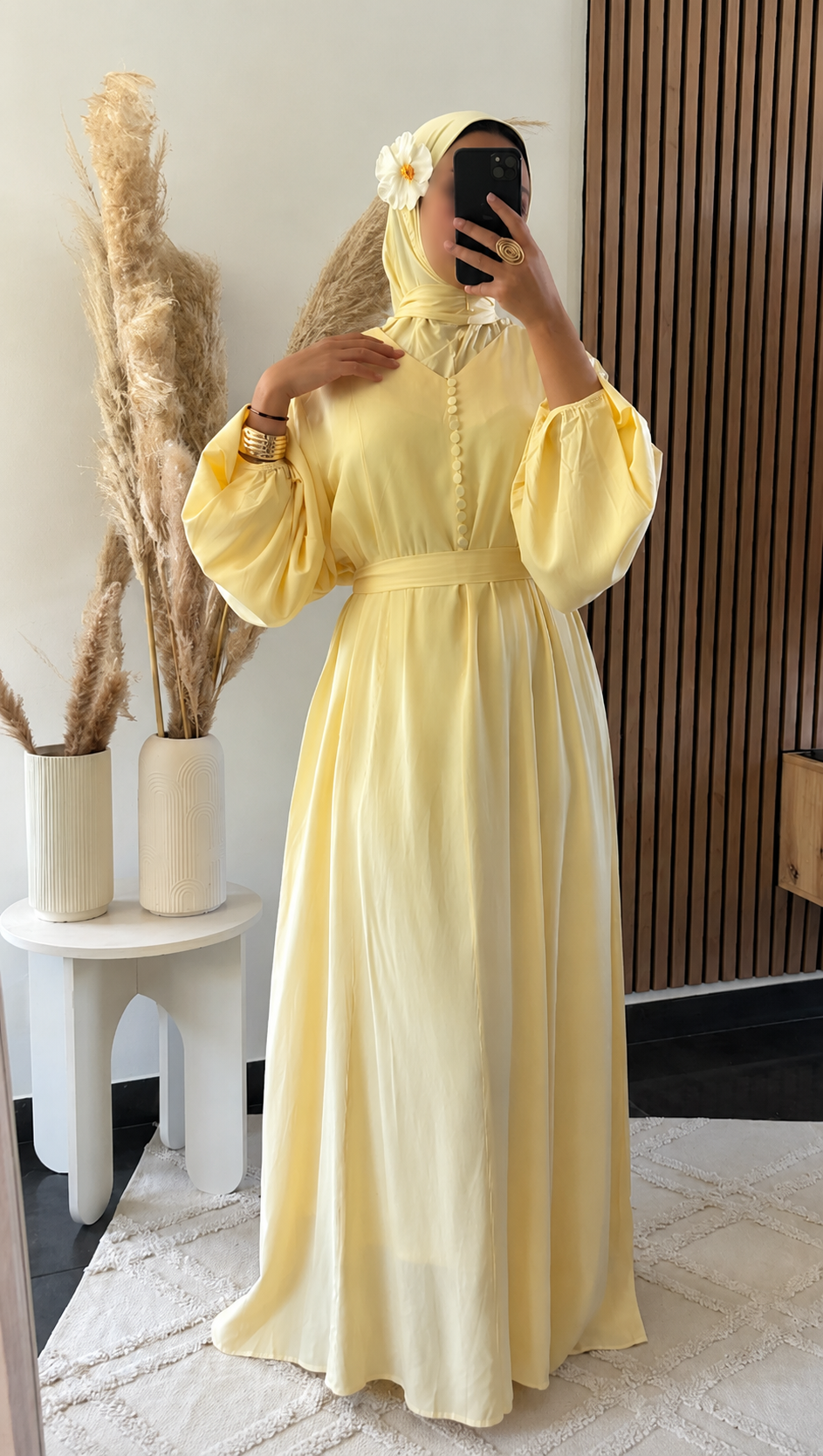 Robe ceinturée Jaune