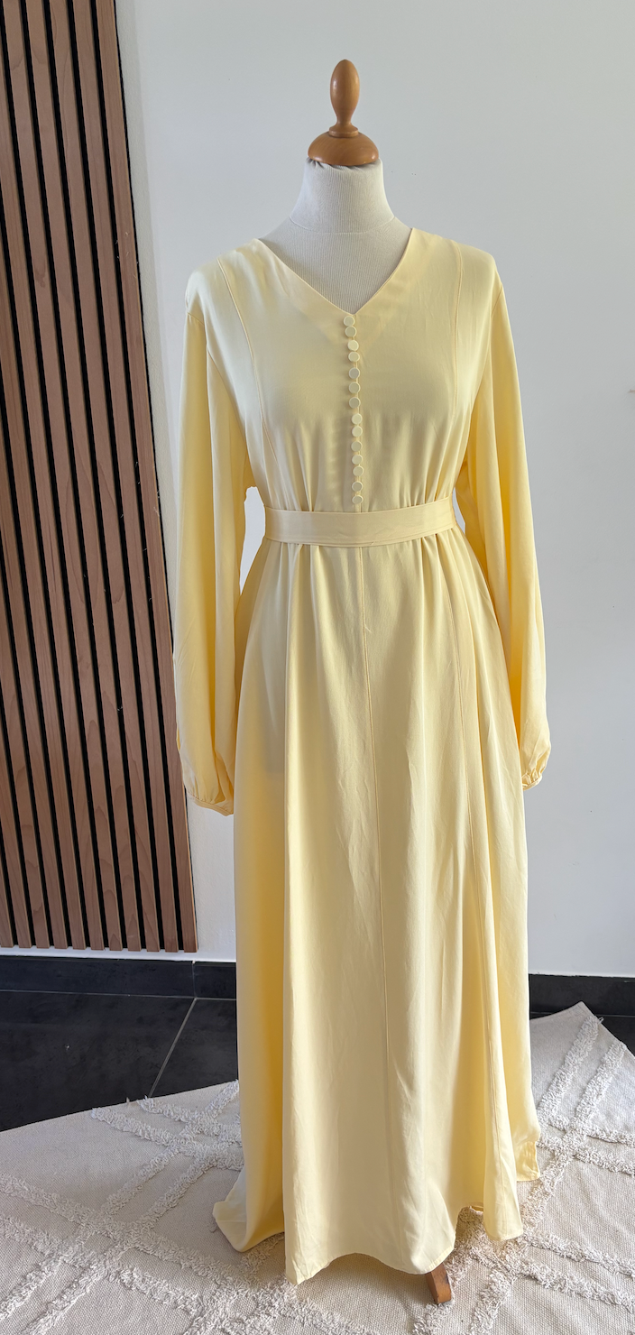 Robe ceinturée Jaune